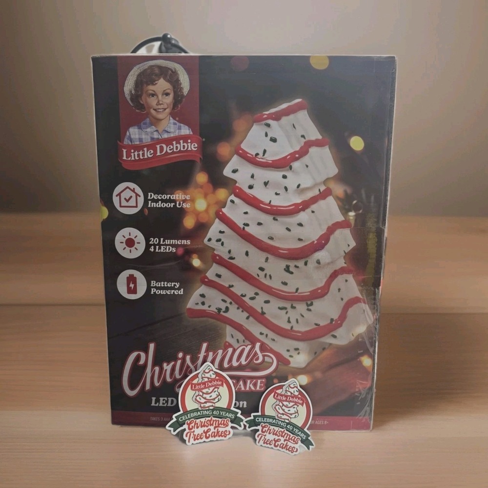 Little Debbie Christmas Tree Cake Ceramic LED Christmas Decor 12" Brand New RARE